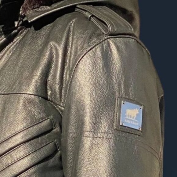 AMJ Lloyd Stylish Black Diamond Original Cowhide Leather Jacket - Picture 2 of 11